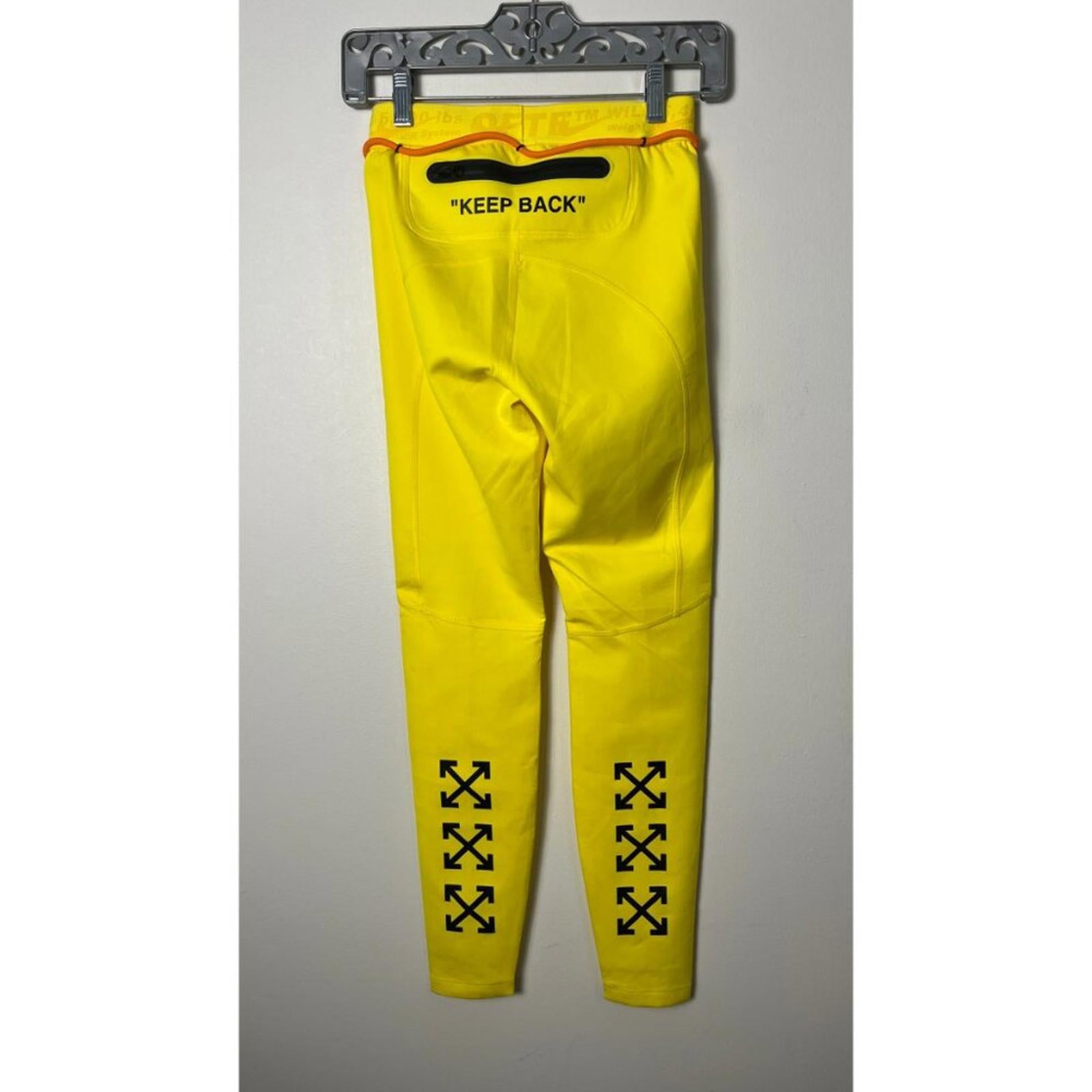 OFF WHITE X NIKE Yellow Sports Leggings