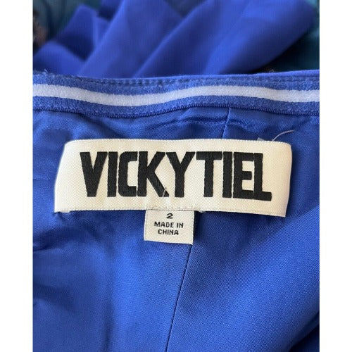 Vicky Tiel Ruched Bow Dress