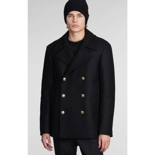 Mauro Grifoni Brushed Black Peacoat